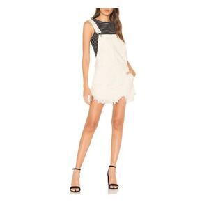 FREE PEOPLE Womens Dungaree Worn Pinafore White‎ Size 0